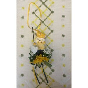 Vintage Paper Mache Rabbit Easter Bunny Rabbit Spring Easter Ornament Gardening